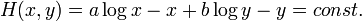 H(x,y) = a\log x - x + b\log y - y = const.