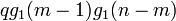  q g_1(m-1) g_1(n-m)\,
